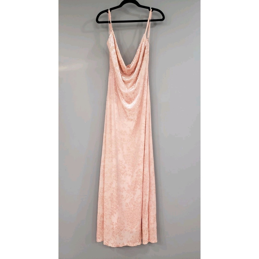 NEW Princess Polly Amiya Maxi Dress Pink SZ 12  velvet pink spaghetti strap cowl